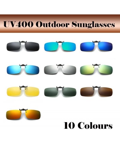 Polarized Lenses Flip-Up Clip On Sunglasses UV400 to Wear Over prescription Glasses for night driving Orange Yellow $7.41 Square