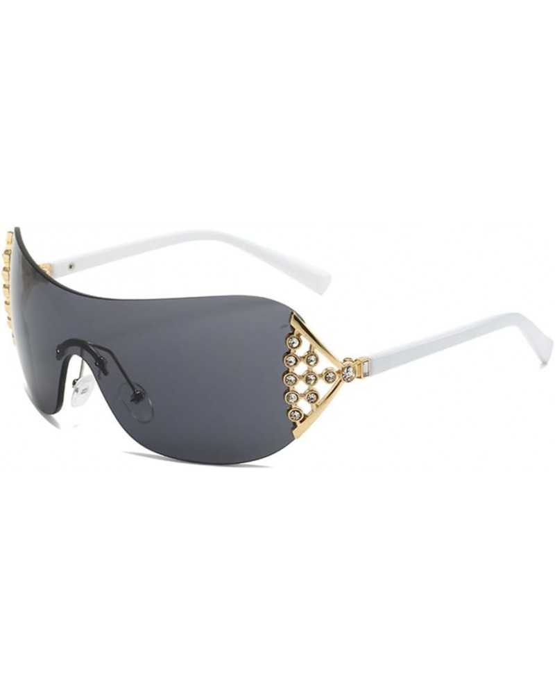 oversized shades sunglasses women diamond Rimless eyeglasses frames C1 $20.73 Oversized