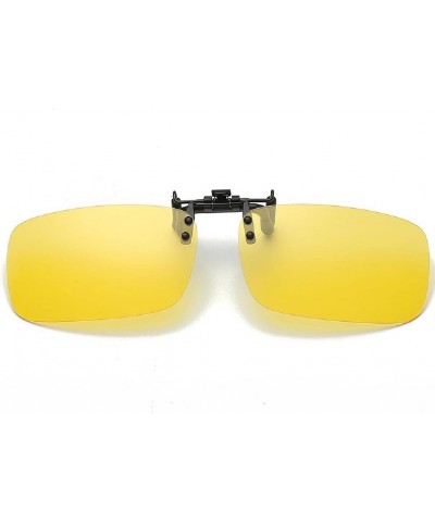 Polarized Lenses Flip-Up Clip On Sunglasses UV400 to Wear Over prescription Glasses for night driving Orange Yellow $7.41 Square