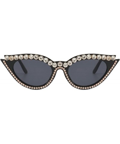 Cat Eye Rhinestone Sunglasses for Women Party Sparkling Crystal Frame Eyewear UV Protection bling Sun Glasses Black $9.14 Cat...