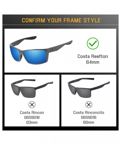 Replacement Lenses POLARIZED for Costa Del Mar Reefton Sunglasses Black + Silver + Ice Blue + Fire Red $11.61 Wayfarer