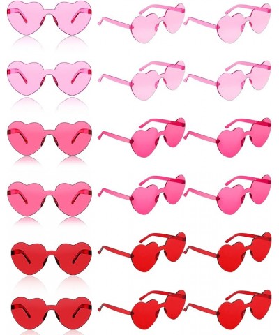 20 Pairs Heart Shaped Rimless Sunglasses Cute Candy Color Frameless Glasses Trendy Eyewear Rose Red, Pink, Red $12.15 Heart