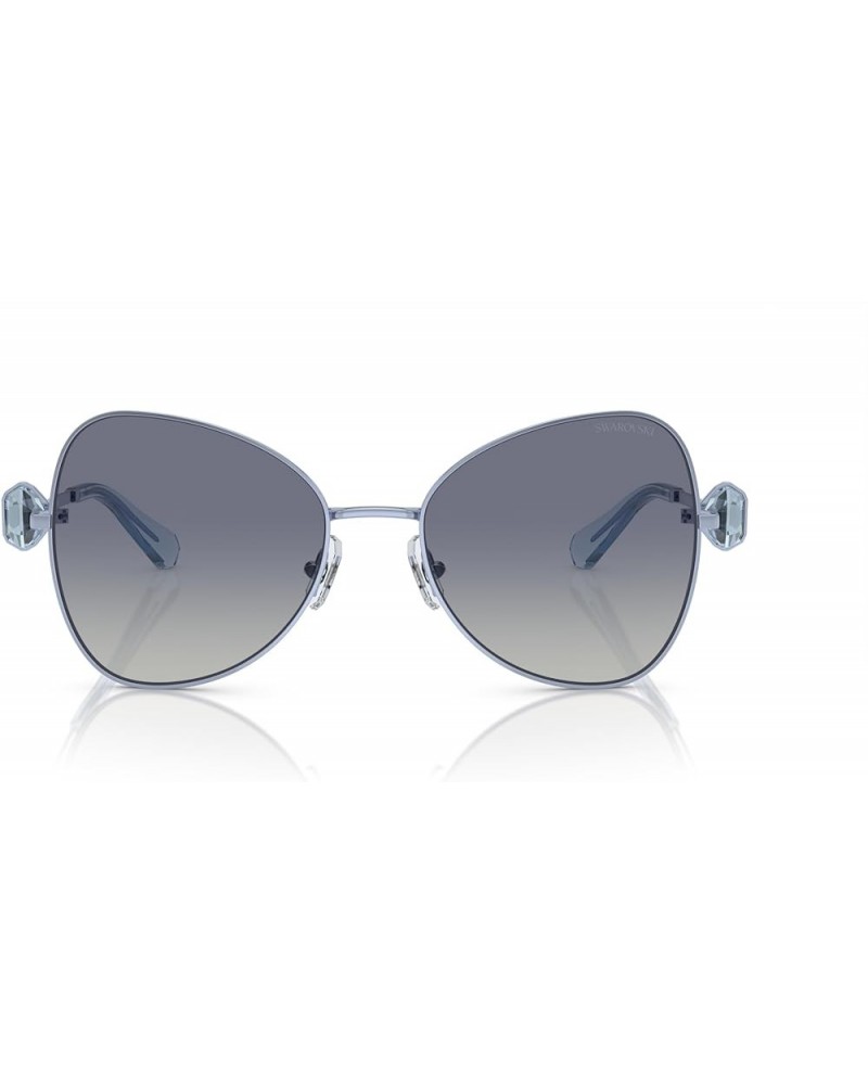 Women's Sk7002 Butterfly Sunglasses Metal Light Blue/Gradient Blue $37.86 Butterfly