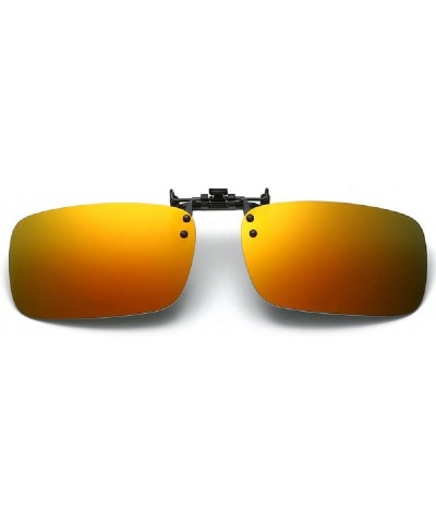 Polarized Lenses Flip-Up Clip On Sunglasses UV400 to Wear Over prescription Glasses for night driving Orange Yellow $7.41 Square