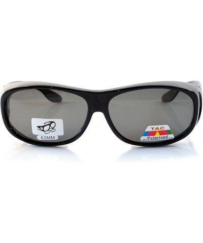 FBL Unisex Large Polarized Fit Over Glasses Sunglasses with Side View P010 Black/Black $13.41 Designer