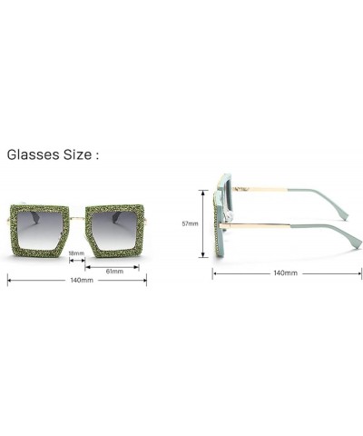 Unique Broken Diamond Frame Women Sunglasses Square Shape Pink Green Female Sparkling Rhinestone Eyewear Vintage Shades White...