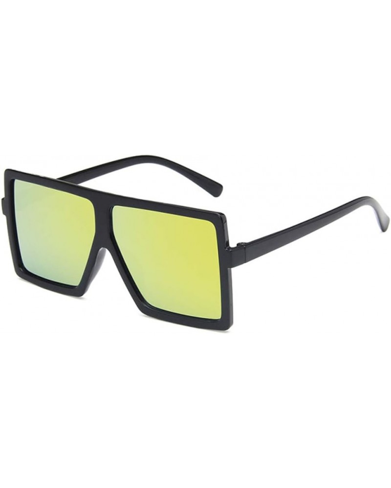 Unisex Sunglasses Fashion Bright Black Grey Drive Holiday Square Non-Polarized UV400 Bright Black Gold $5.71 Square