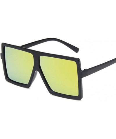 Unisex Sunglasses Fashion Bright Black Grey Drive Holiday Square Non-Polarized UV400 Bright Black Gold $5.71 Square