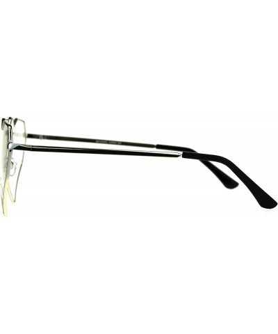 Womens Clear Lens Fashion Glasses Oversized Angled Heart Shape Eyeglasses Silver clear $8.29 Oversized