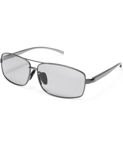 Polarized Sunglasses for Men Frame Ultra Square Rectangular UV400 Protection Sun Glasses Gun Frame Light Gray $7.79 Hexagonal