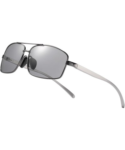 Polarized Sunglasses for Men Frame Ultra Square Rectangular UV400 Protection Sun Glasses Gun Frame Light Gray $7.79 Hexagonal