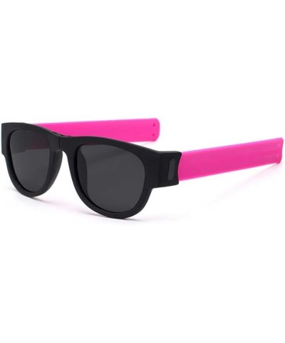 Premium Unisex Polarized Fold Frame Sun Glasses Trendy Stylish Sunglasses for Men Women Pink $14.74 Round