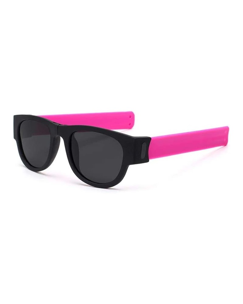 Premium Unisex Polarized Fold Frame Sun Glasses Trendy Stylish Sunglasses for Men Women Pink $14.74 Round