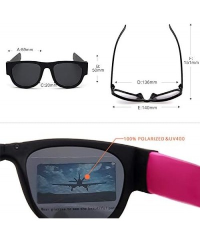 Premium Unisex Polarized Fold Frame Sun Glasses Trendy Stylish Sunglasses for Men Women Pink $14.74 Round