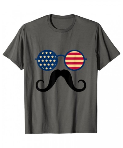 4th Of July American Flag Sunglasses And Mustache Men Asphalt Grey $11.25 Designer