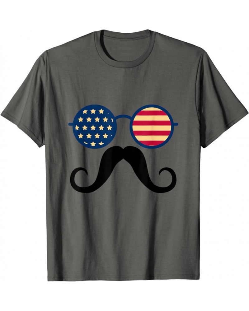 4th Of July American Flag Sunglasses And Mustache Men Asphalt Grey $11.25 Designer