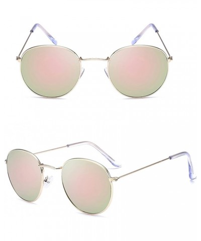 Men's & Women's Sunglasses UV400 Lightweight Oval Frame Sun Glasses 2pcs, Gold Frame Pink Lens & Gold Frame Green Lens $11.18...