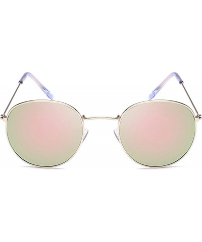 Men's & Women's Sunglasses UV400 Lightweight Oval Frame Sun Glasses 2pcs, Gold Frame Pink Lens & Gold Frame Green Lens $11.18...