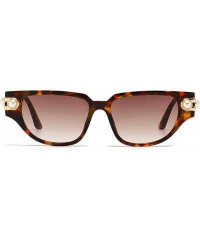 Melrose/retro punk cat glasses men and women fashion 90s pearl round party sunglasses UV400 Leopard $10.23 Square