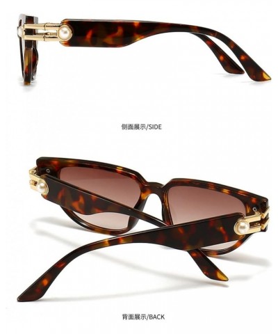 Melrose/retro punk cat glasses men and women fashion 90s pearl round party sunglasses UV400 Leopard $10.23 Square