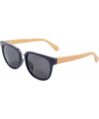 Natural Wood Arm Sunglasses UV400 Lenses Wood Sunglasses-HY569 Blue&bamboo grey $11.36 Wayfarer