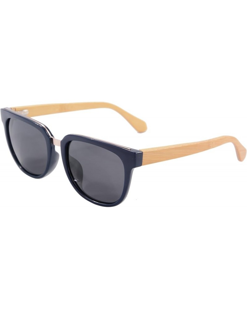 Natural Wood Arm Sunglasses UV400 Lenses Wood Sunglasses-HY569 Blue&bamboo grey $11.36 Wayfarer