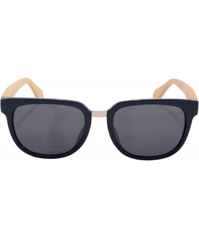 Natural Wood Arm Sunglasses UV400 Lenses Wood Sunglasses-HY569 Blue&bamboo grey $11.36 Wayfarer