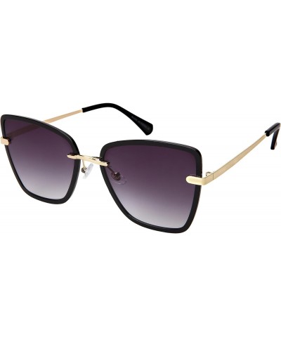 Edge-I-Wear Fashion Women Square Plastic Metal Sunglasses Flat Gradient Lens 3331-FLAP-2(BLK.ap) $8.54 Square