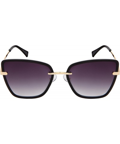 Edge-I-Wear Fashion Women Square Plastic Metal Sunglasses Flat Gradient Lens 3331-FLAP-2(BLK.ap) $8.54 Square