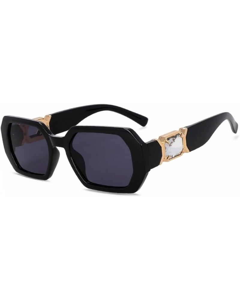 Sunglasses Women Oversized Diamond Sun Glasses for Female Rectangle Vintage Stripe Sunglasses Uv400 3 $19.11 Rectangular