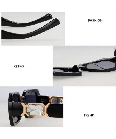 Sunglasses Women Oversized Diamond Sun Glasses for Female Rectangle Vintage Stripe Sunglasses Uv400 3 $19.11 Rectangular