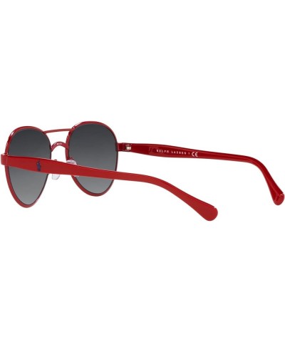 Men's Ph3141 Pilot Sunglasses Shiny Red/Grey Mirrored Silver Gradient $48.68 Designer