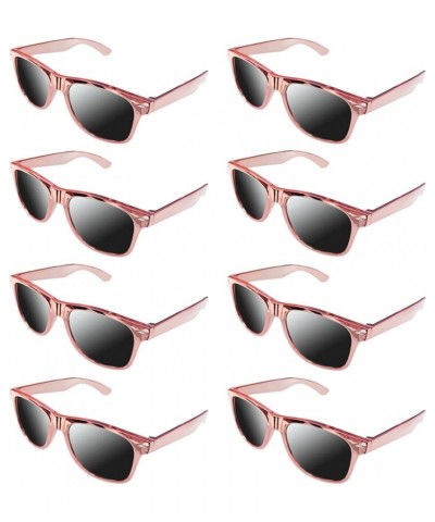 Neon Colors Party Favor Supplies Unisex Sunglasses Pack of 8 Metallic Rose Gold $10.78 Designer