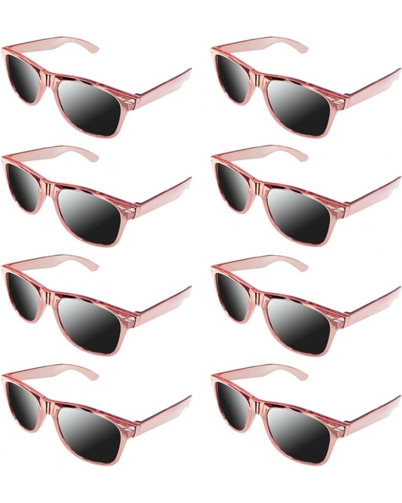 Neon Colors Party Favor Supplies Unisex Sunglasses Pack of 8 Metallic Rose Gold $10.78 Designer