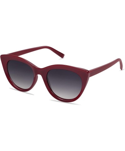 Trendy Polarized Sunglasses for Women,Retro Cat Eye Womens Sun Glasses SJ2221 Milky Red/Grey $11.79 Cat Eye