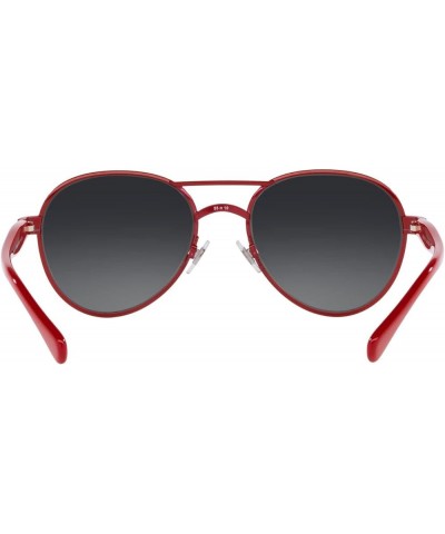 Men's Ph3141 Pilot Sunglasses Shiny Red/Grey Mirrored Silver Gradient $48.68 Designer