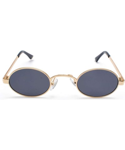 Tiny Oval Sunglasses Men Small Vintage Women Sun Glasses Retro Round Decoration (gold with black) $10.23 Oval