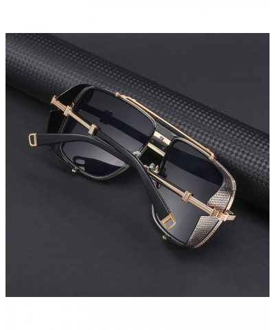 Punk Men and Women Retro Sunglasses Outdoor Sunshade Driving Glasses (Color : A, Size : Medium) Medium F $22.19 Designer