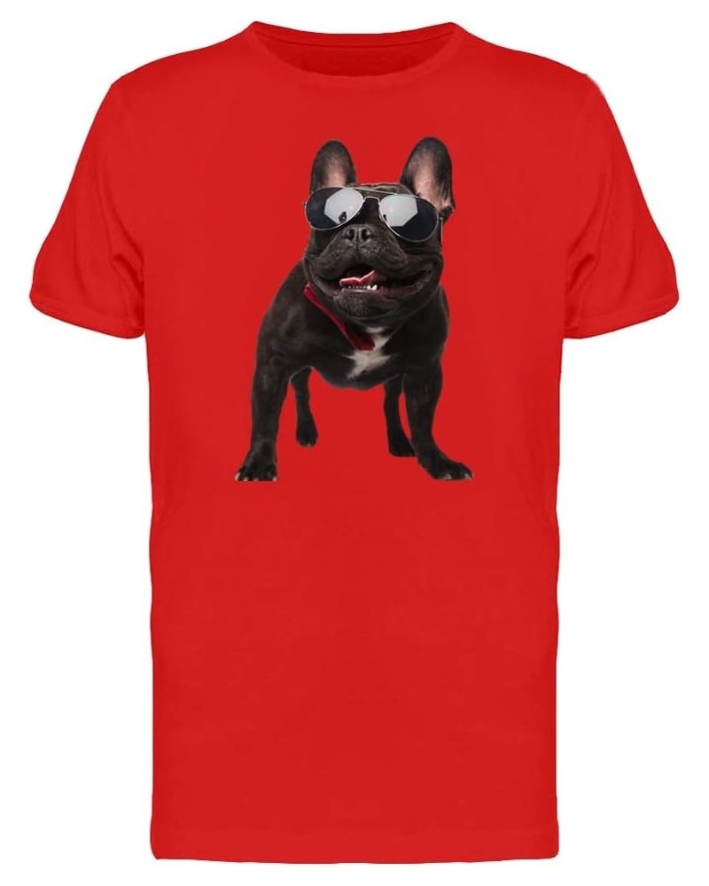 French Bulldog and Sunglasses Tee Men's Red $11.04 Designer