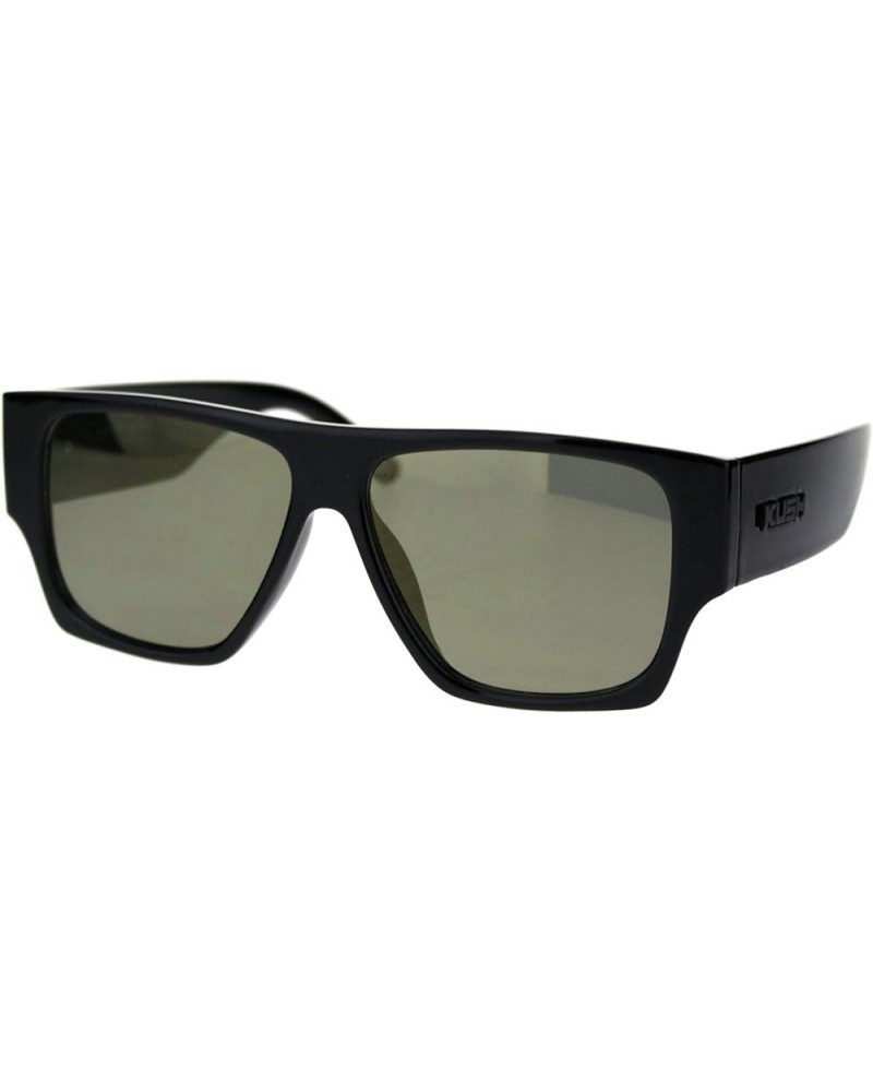 Kush Black Square Sunglasses Mens Thick Temples Stylish Modern Shades UV 400 Black bronze mirror $9.66 Square