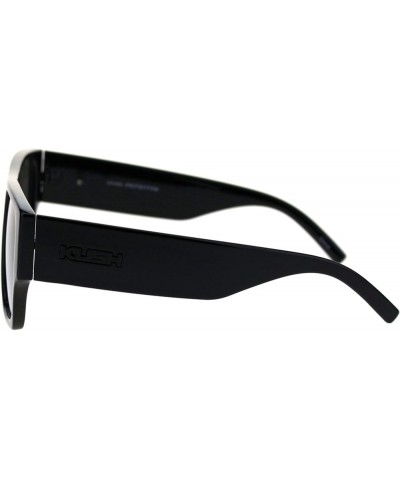 Kush Black Square Sunglasses Mens Thick Temples Stylish Modern Shades UV 400 Black bronze mirror $9.66 Square