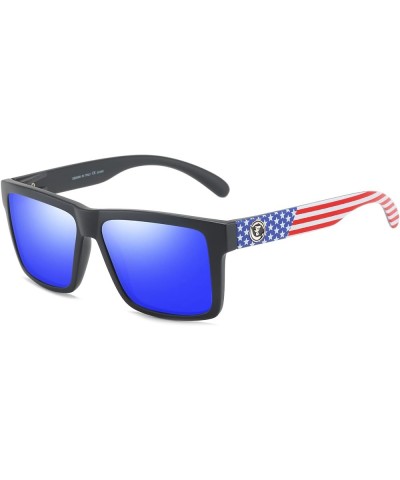 Sport Polarized Sunglasses for Men Women Outdoor Riding Square Windproof Eyewear Sun Glasses F805 C5 Black/Blue $10.44 Sport