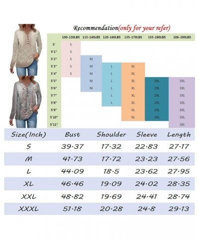 Workout Tops for Women Button Down Long Sleeve Sweatshirts Printing V Neck Pullover Tops Hide Belly Outfits 5-khaki $9.94 Ove...