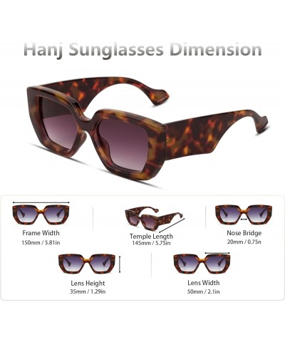 Retro Oversized Square Sunglasses for Women Men Vintage Big Frame Glasses Thick Fashion Shades Tortoise $10.91 Oversized