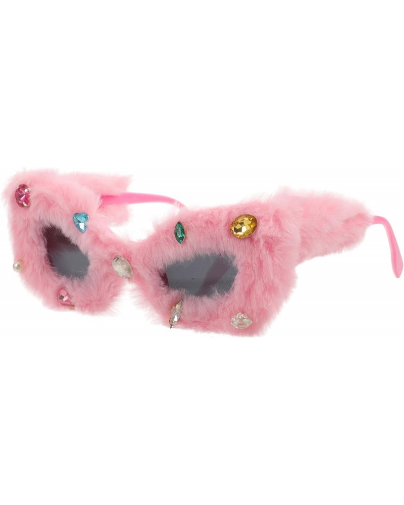 Plush Sunglasses Fuzzy Sunglasses Funny Sunglasses for Women Grls Birthday Graduation Wedding Party Accessories $8.38 Round