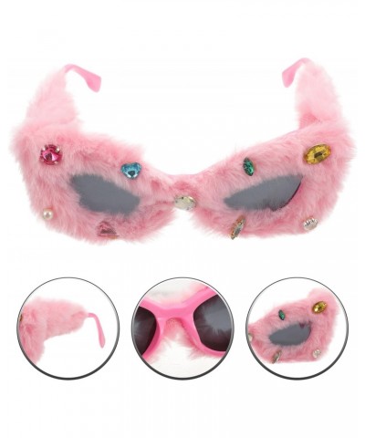 Plush Sunglasses Fuzzy Sunglasses Funny Sunglasses for Women Grls Birthday Graduation Wedding Party Accessories $8.38 Round