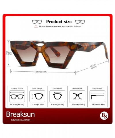 Thick Frame Cat Eye Sunglasses for Women Vintage Trendy Cateye Sun Glasses Retro Style Shades Tortoise $10.25 Designer