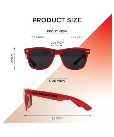 Sunglasses Womens Men Polarized Classic Retro Trendy USA Bachelorette Solid Plain Party Unisex I'll Bring the - Anxiety (Red)...