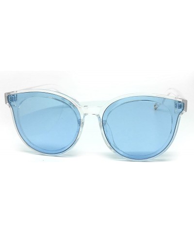 RAKOSTA c7296 Premium Oversized Womens Mens Funky Fashion Candy Flat Tint Sunglasses Clear/Blue Premium $13.56 Oval