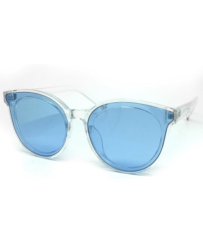 RAKOSTA c7296 Premium Oversized Womens Mens Funky Fashion Candy Flat Tint Sunglasses Clear/Blue Premium $13.56 Oval